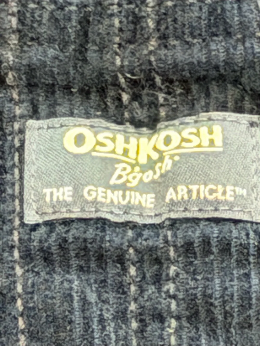 OshKosh B’gosh Baby Toddler Navy Corduroy Overalls Vestbak Cargo Pockets 18M EUC